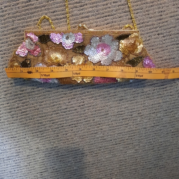 Clutch with sequins in gold silver brown pink - Picture 3 of 6